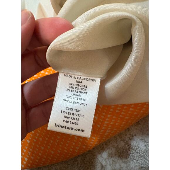 TRINA TURK Multi Print Orange Green Dress Size 4 - Picture 5 of 8